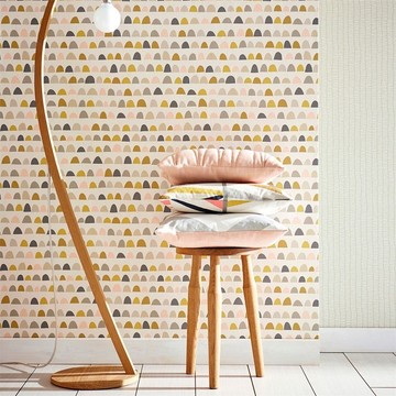 Scion-Lohko-Wallpaper-Priya-Patterned-wallpaper-pink-gold-brown-blue-grey-retro-palette-tetra-cushion