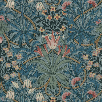 Woodland Weeds Rose/Woad MOW0175-02