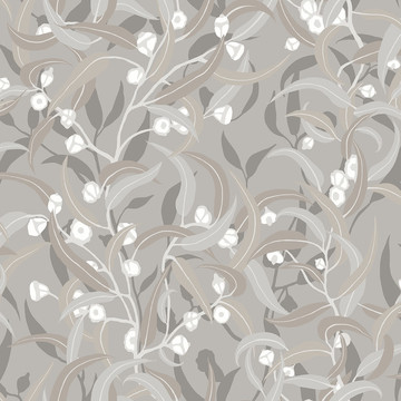 Daimon Leaf Allover Light Grey DA23270