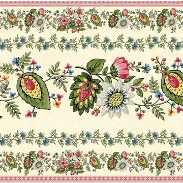 Folk Flower Wide Border Parchment PJD6015/01