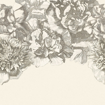 Flower Fall Black &amp; White 307404 (paneeli)