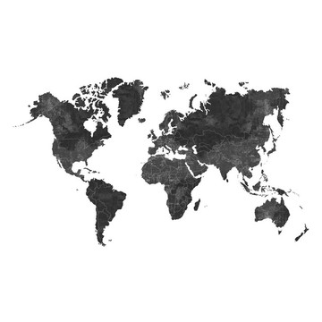 World Map Black&amp;White 158941 (paneeli)