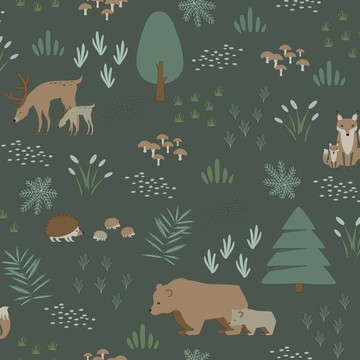 Forest Friends Dark Green 157-139 249