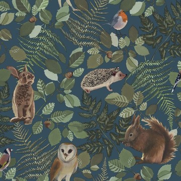 Forest Friends Dark Blue 157-139 250