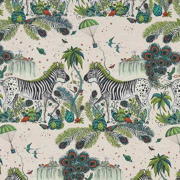 Lost World Green Linen F1491/01