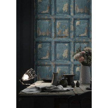 8888-323 english-antique-wood-paneling-peacock-blue amb