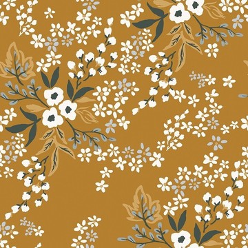 Floral Constellation Mustard H0687