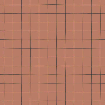 Handdrawn Grid Terracotta H0620