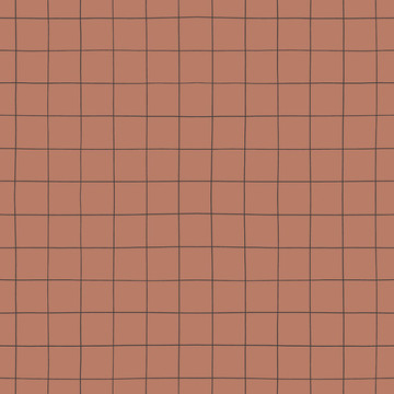 Handdrawn Grid Terracotta H0620