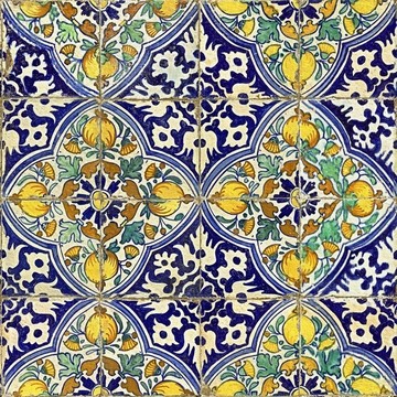 Sardegna Tiles Indigo/Green/Yellow/Taupe WP20574