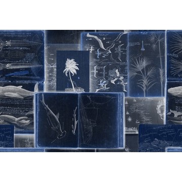 SEAMAN’S JOURNAL indigo 156x105cm WP20561