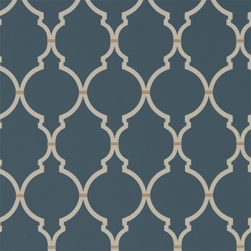 Empire Trellis Indigo/Linen 216338