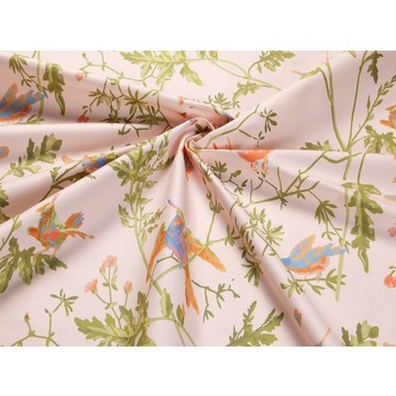 Hummingbirds Cotton Tangerine &amp; Blush F125/3010