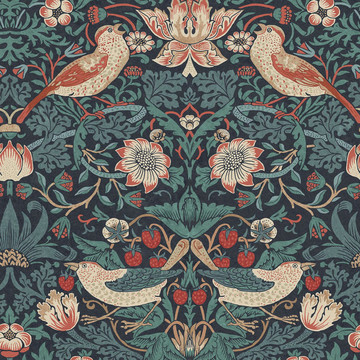 Strawberry Thief Deep Blue 124231