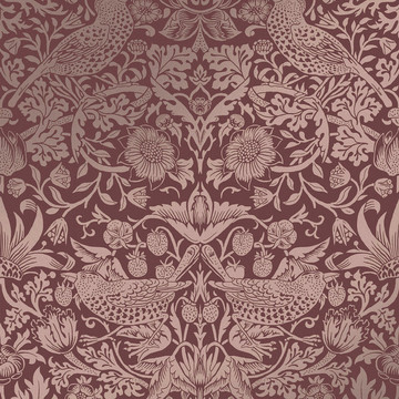 Strawberry Thief Fibrous Burgundy 124235