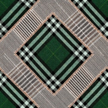 Checkered Patchwork British Green WP20389