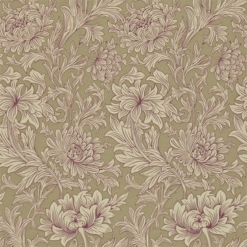 Chrysanthemum Toile Grape/Bronze 210416