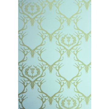 Deer Damask Duck Egg &amp; Antique Gold  BG100401