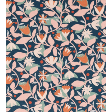 Dancing Daisies Fabric Midnight 121332