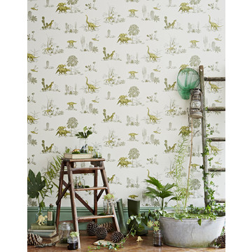 Dino Yellow Green Wallpaper  - Sian Zeng